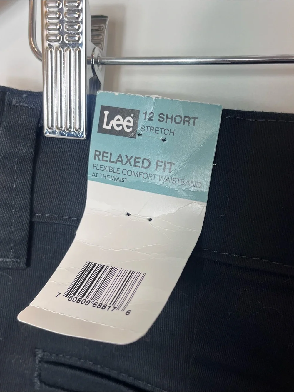 Lee Relaxed Fit Straight Leg Black Career Pants 12 Short Flexible Waistband NWT